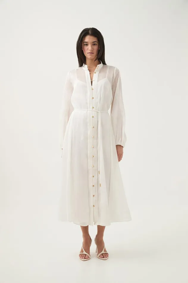 Abbey Maxi Dress Ivory Women Aje Dresses