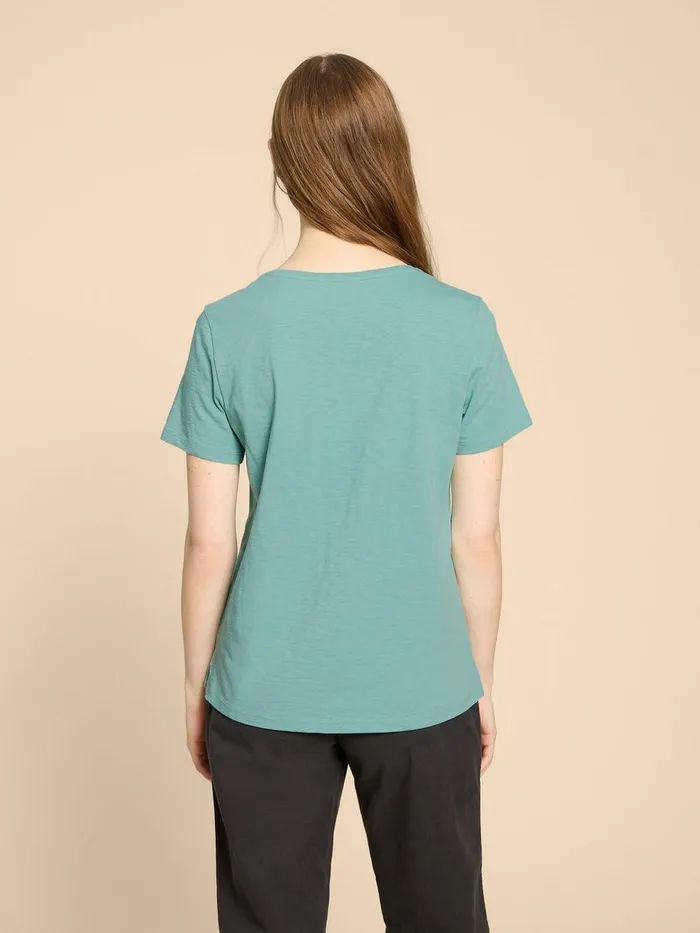 ABBIE TEE Mid Teal Women White Stuff Tops and Tees ABBIE TEE Mid Teal Women White Stuff Tops and Tees