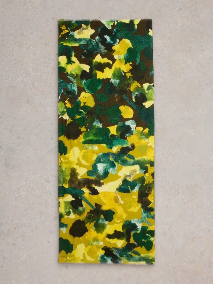 Abstract Floral Print Scarf Green Multi Women White Stuff Scarves Abstract Floral Print Scarf Green Multi Women White Stuff Scarves