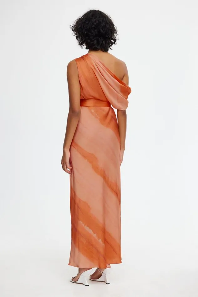 Acler Dresses Boise Midi Dress Melon Watercolour 8211 Women
