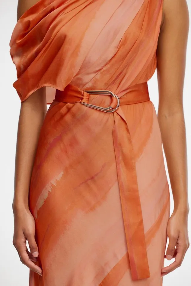 Acler Dresses Boise Midi Dress Melon Watercolour 8211 Women