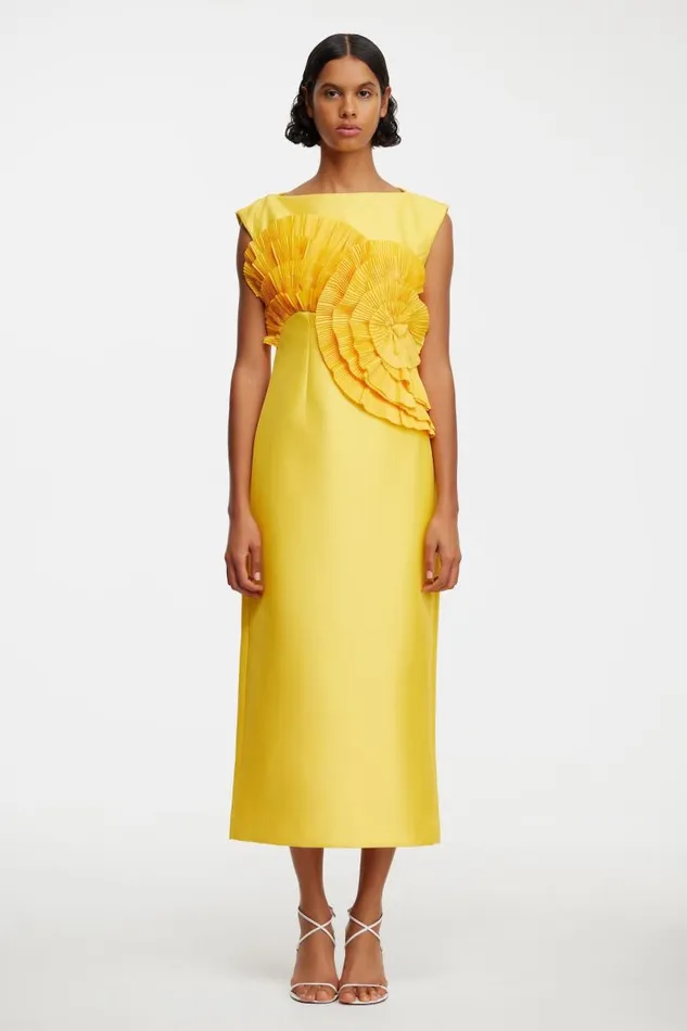 Acler Dresses Glynde Midi Dress Honey Gold 8211 Women