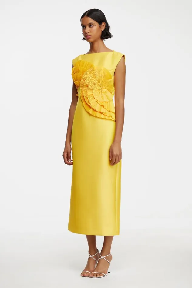Acler Dresses Glynde Midi Dress Honey Gold 8211 Women