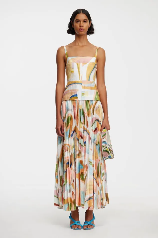 Acler Dresses Leasgill Midi Dress Cubist Canyon 8211 Women