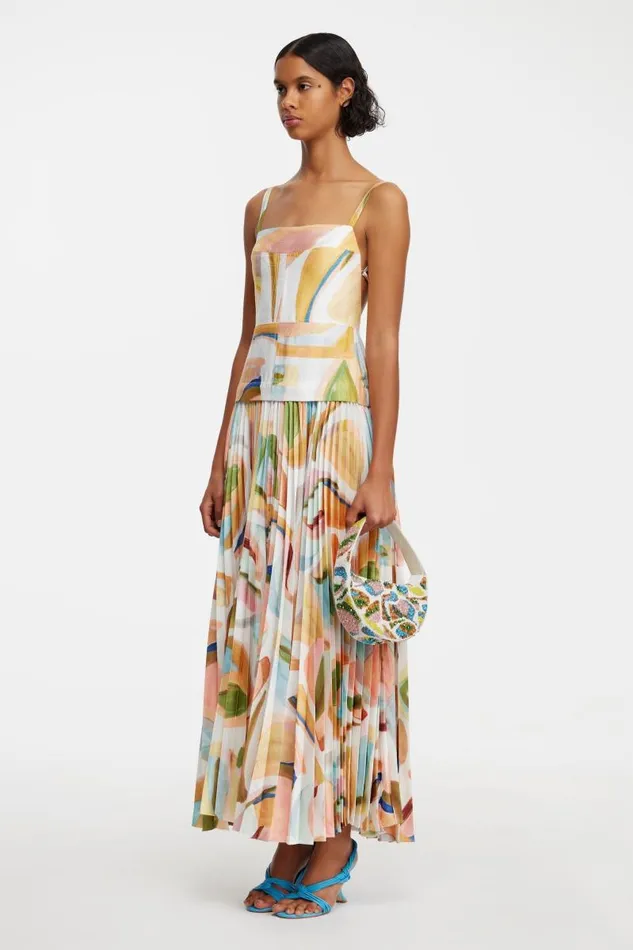 Acler Dresses Leasgill Midi Dress Cubist Canyon 8211 Women