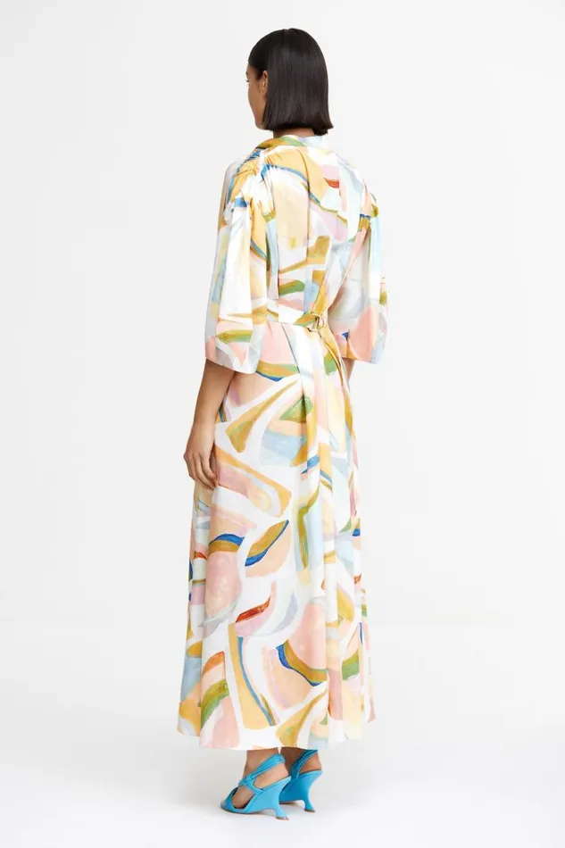 Acler Dresses Posthill Midi Dress Cubist Canyon 8211 Women