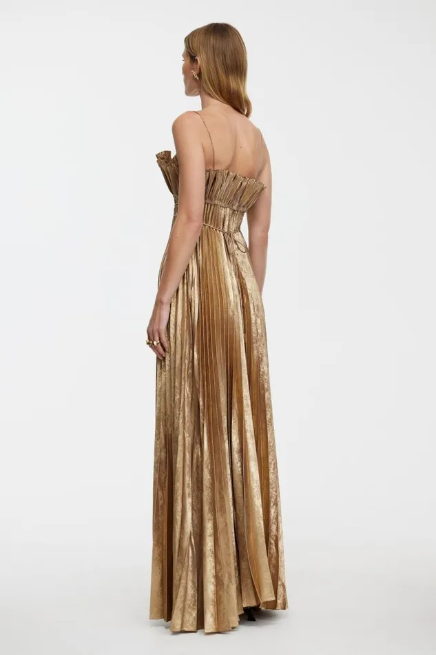 Acler Dresses Sanna Maxi Dress Metallic Gold 8211 Women
