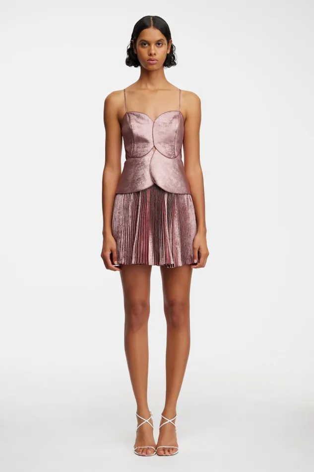 Acler Dresses Willcocks Mini Dress Metallic Pink 8211 Women