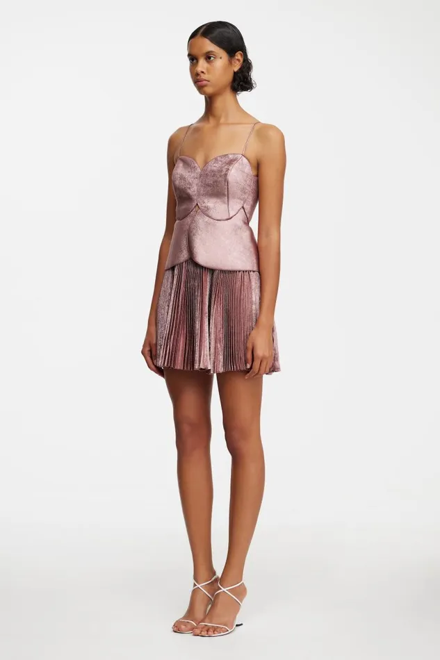 Acler Dresses Willcocks Mini Dress Metallic Pink 8211 Women