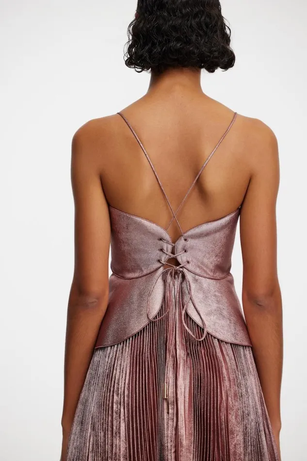 Acler Dresses Willcocks Mini Dress Metallic Pink 8211 Women