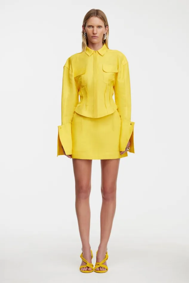 Acler Skirts Gardie Mini Skirt Citrine Yellow 8211 Women