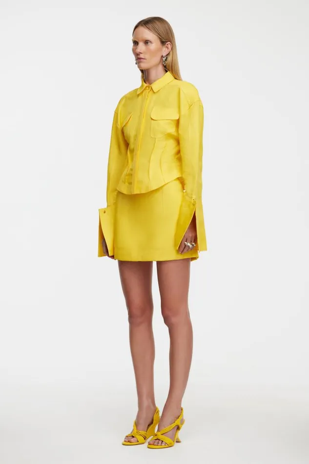 Acler Skirts Gardie Mini Skirt Citrine Yellow 8211 Women