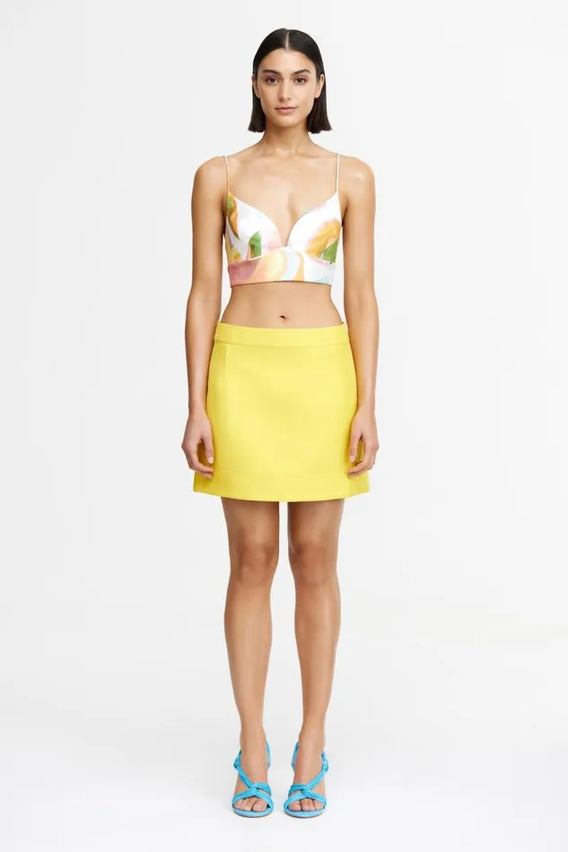 Acler Skirts Gardie Mini Skirt Citrine Yellow 8211 Women