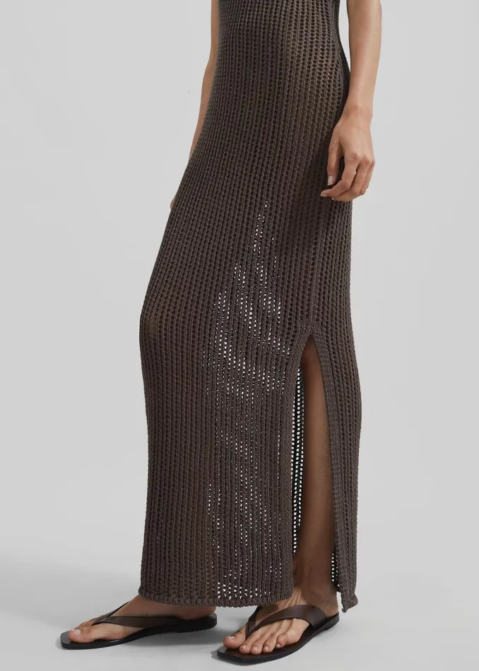Adrienna Crochet Maxi Dress 8211 Brown Women The Frankie Shop Clothing