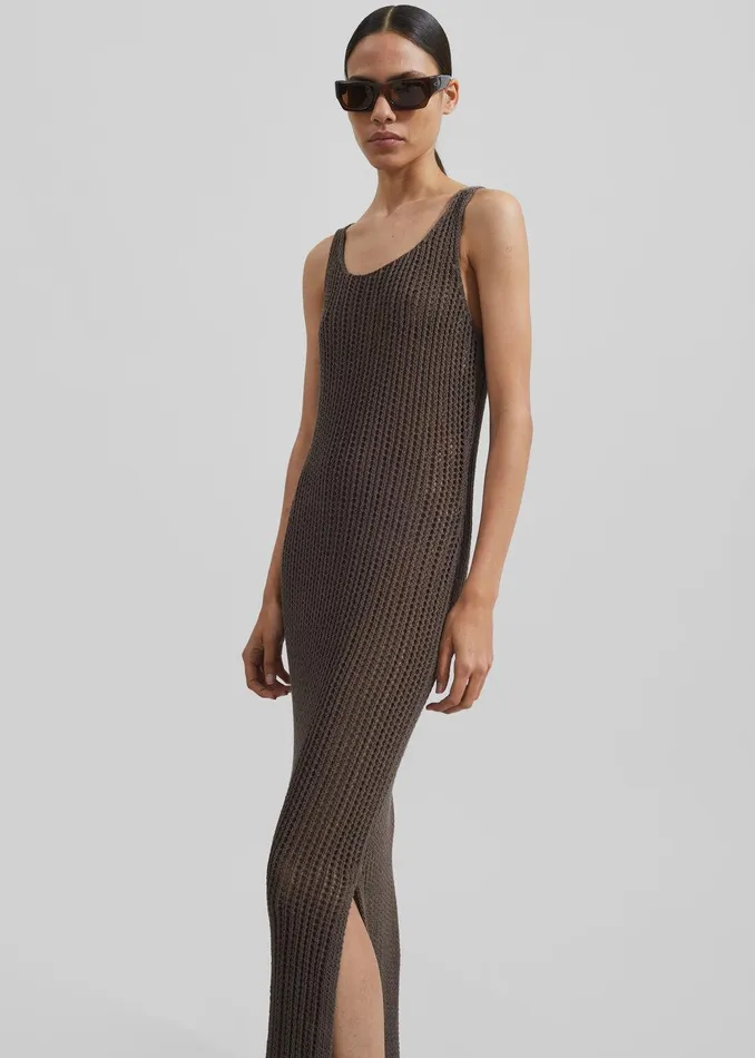 Adrienna Crochet Maxi Dress 8211 Brown Women The Frankie Shop Clothing