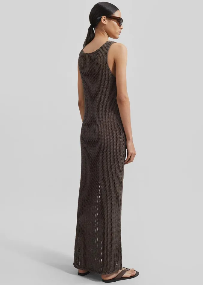 Adrienna Crochet Maxi Dress 8211 Brown Women The Frankie Shop Clothing