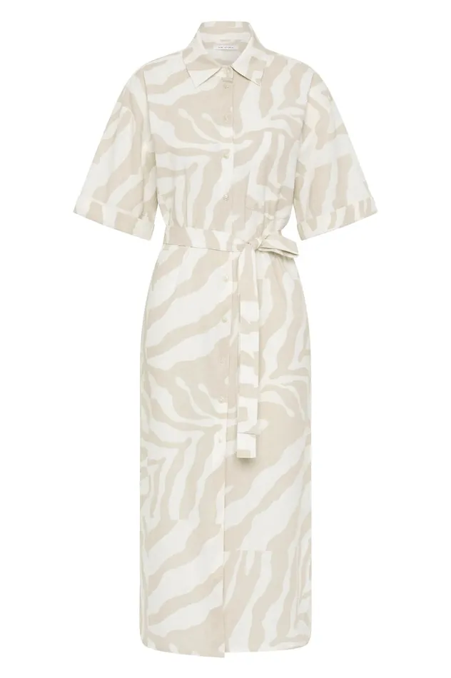 Airlie Relaxed Shirt Dress Oatmeal Zebra Women Aje Dresses Airlie Relaxed Shirt Dress Oatmeal Zebra Women Aje Dresses
