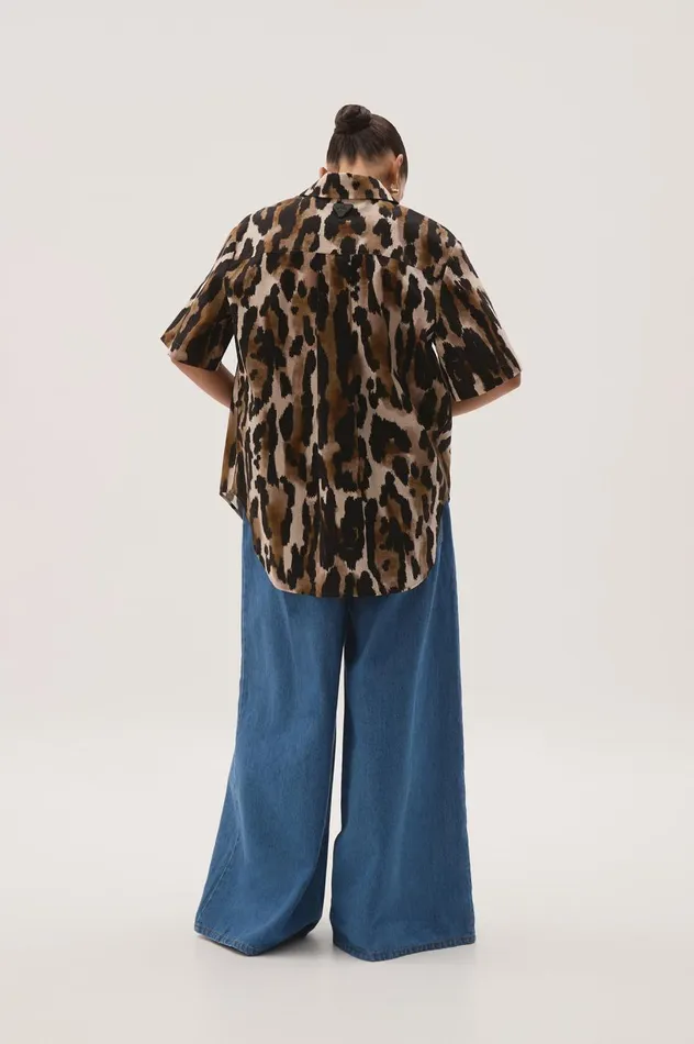 Airlie Short Sleeve Shirt Animal Women Aje Matching Sets Airlie Short Sleeve Shirt Animal Women Aje Matching Sets