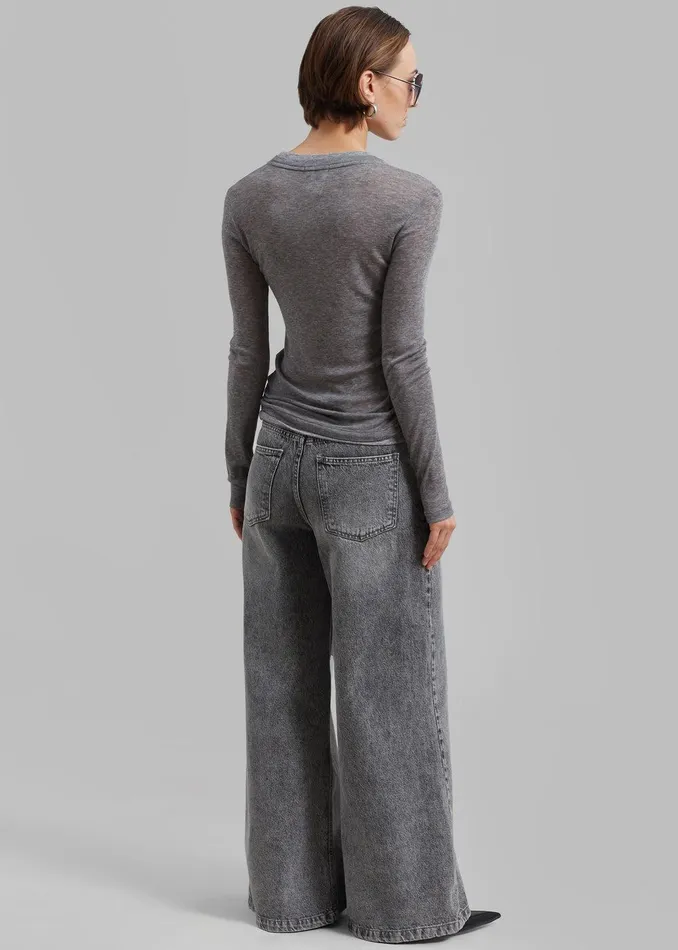 Alani Wide Leg Jeans 8211 Black Wash Women The Frankie Shop Clothing