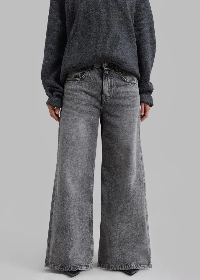 Alani Wide Leg Jeans 8211 Black Wash Women The Frankie Shop Clothing