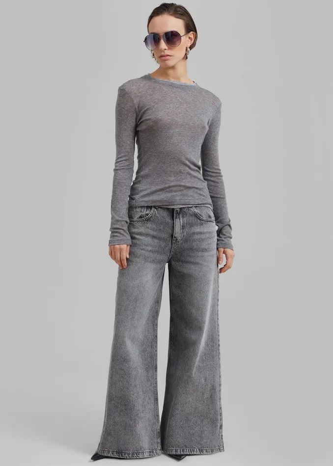 Alani Wide Leg Jeans 8211 Black Wash Women The Frankie Shop Clothing
