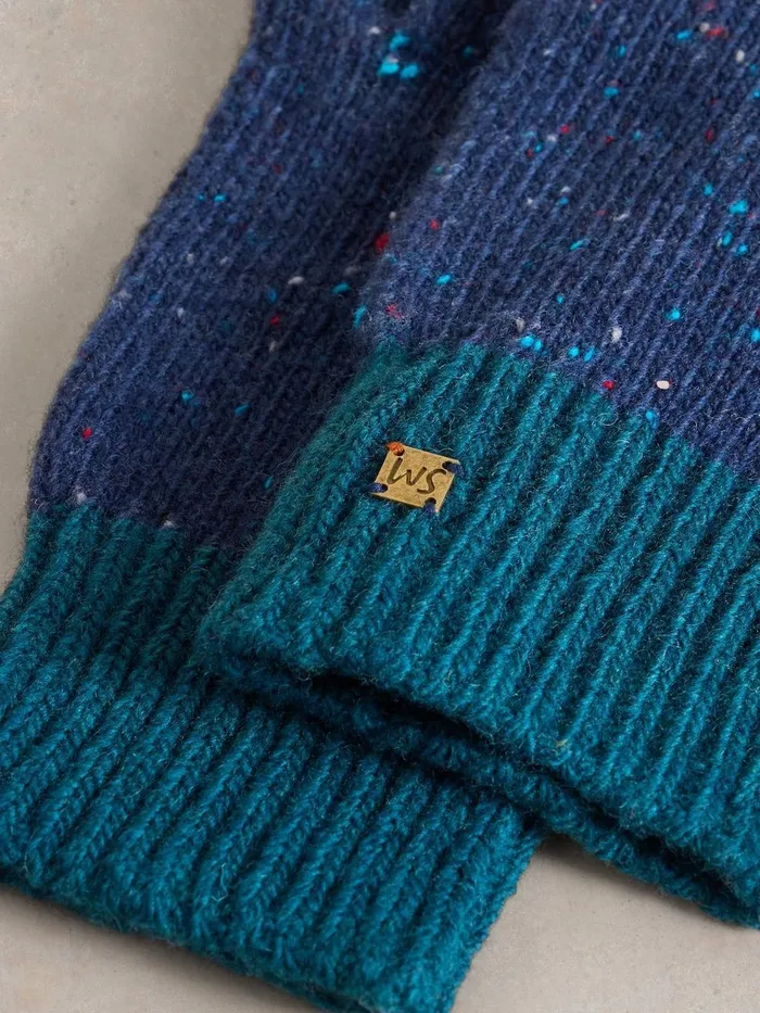 Albie Knit Gloves Navy Multi Men White Stuff Gloves