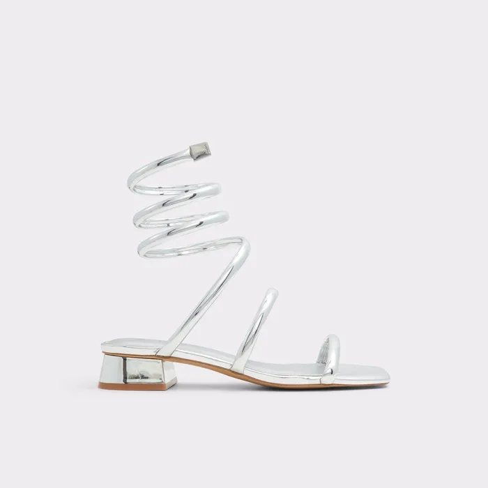 ALDO Block Heels Women Spinna Silver