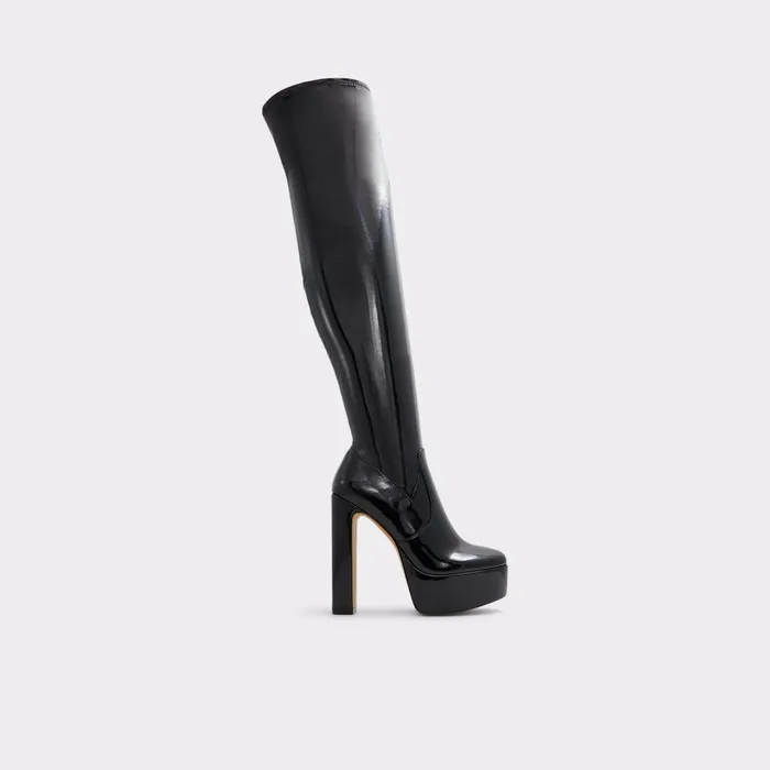 ALDO Boots Women Astelawan Black Synthetic Patent