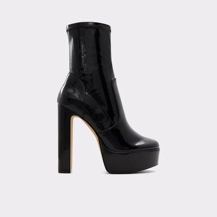 ALDO Boots Women Brejar Black Synthetic Patent