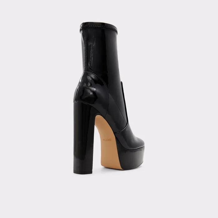 ALDO Boots Women Brejar Black Synthetic Patent