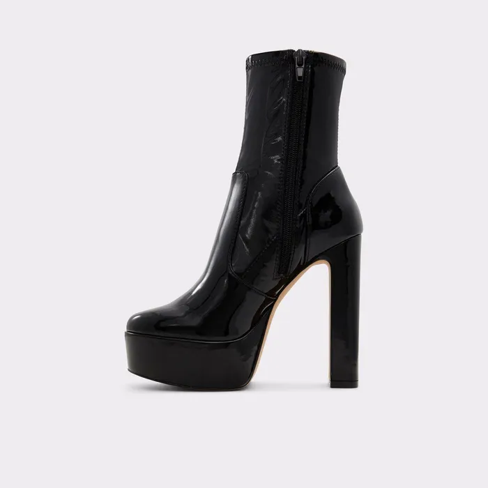 ALDO Boots Women Brejar Black Synthetic Patent