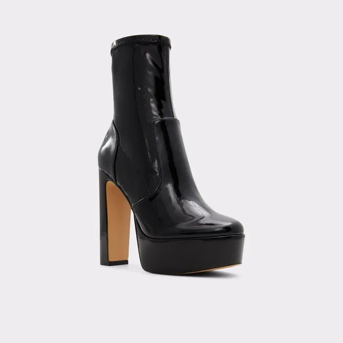 ALDO Boots Women Brejar Black Synthetic Patent