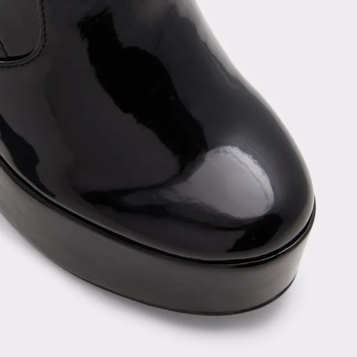 ALDO Boots Women Brejar Black Synthetic Patent