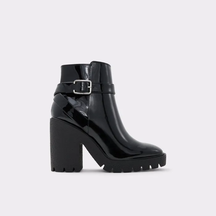 ALDO Boots Women Larah Black Synthetic Patent