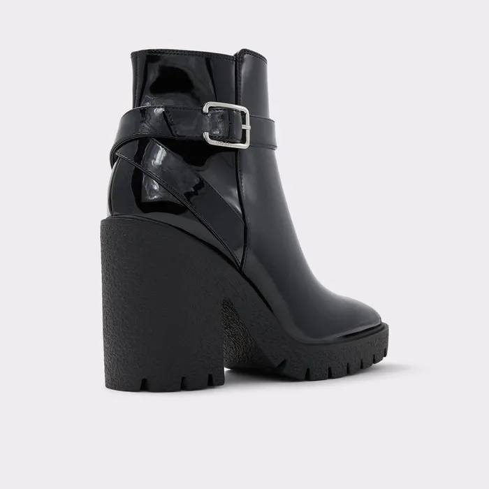ALDO Boots Women Larah Black Synthetic Patent
