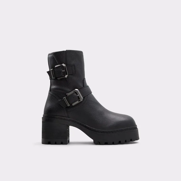 ALDO Boots Women Palomina Black Leather Pebble