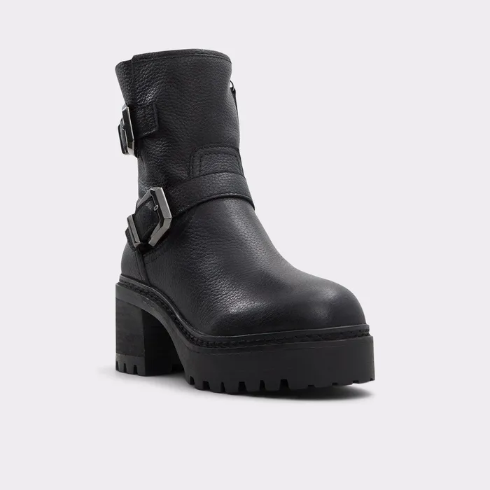 ALDO Boots Women Palomina Black Leather Pebble