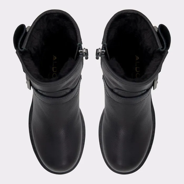 ALDO Boots Women Palomina Black Leather Pebble