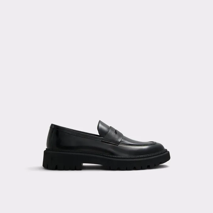 ALDO Dress Shoes Men Exeter Black Leather Shiny