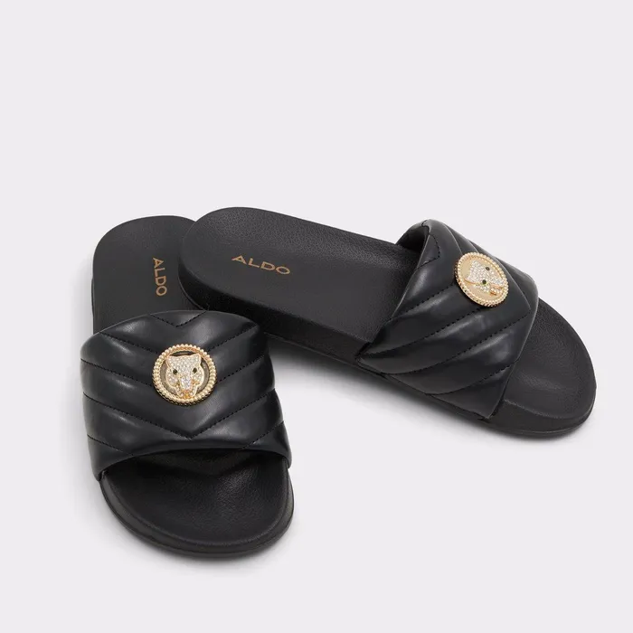 ALDO Flat Sandals Women Leilany Blackgold Multi