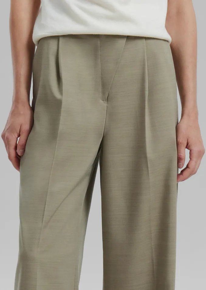 Alia Wide Leg Trousers 8211 Beige Women The Frankie Shop Clothing
