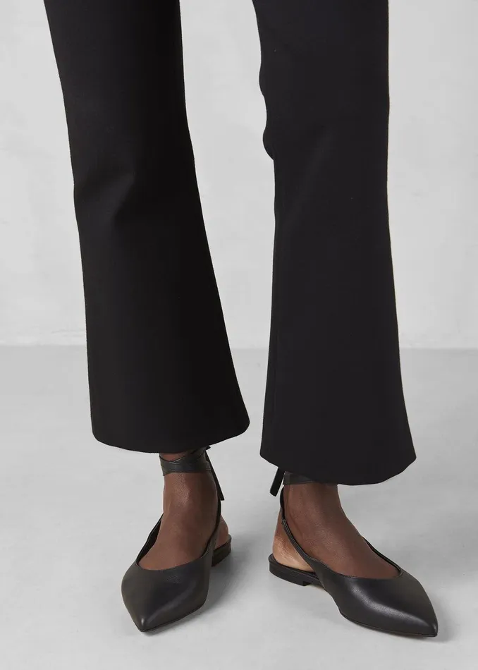 Alohas Ribbon Black Leather Ballet Flats 8211 Black Women The Frankie Shop Shoes