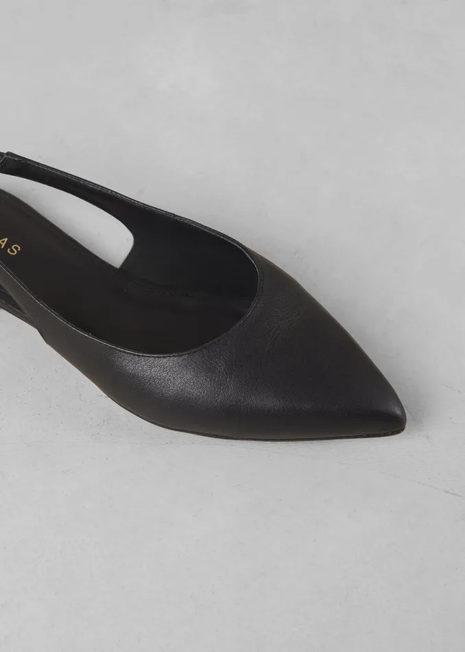 Alohas Ribbon Black Leather Ballet Flats 8211 Black Women The Frankie Shop Shoes