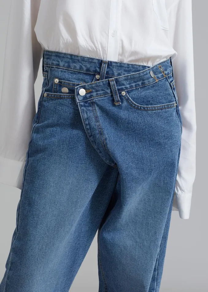 Andrea Denim Pants 8211 Medium Wash Women The Frankie Shop Clothing