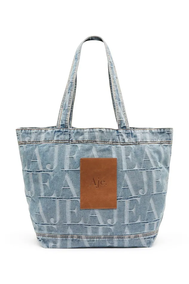 Anele Denim Tote Coastal Logo Wash Women Aje Denim Anele Denim Tote Coastal Logo Wash Women Aje Denim