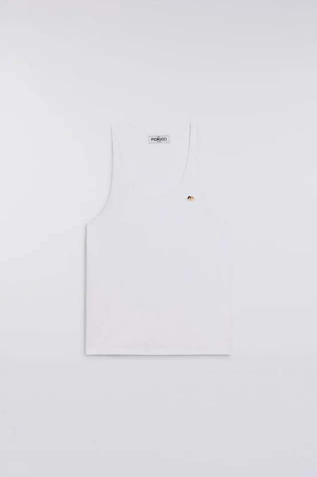 Angels Patch Tank Top White White Women Fiorucci Angels Patch Tank Top White White Women Fiorucci