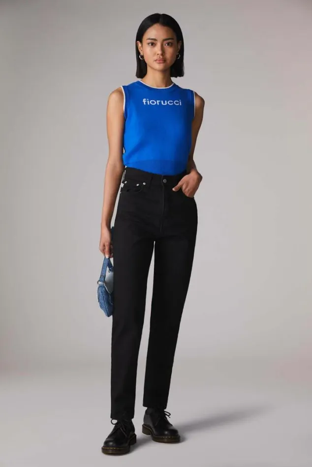 Angels Patch Tara Jeans Black Black Women Fiorucci