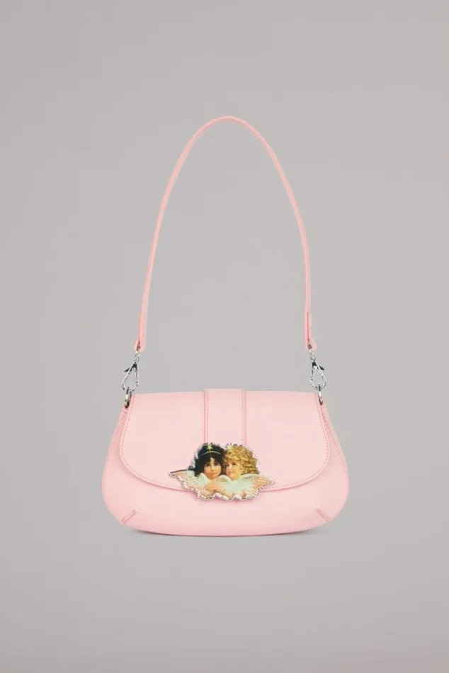 Angels Plaque Shoulder Bag Pink Pink Accessories Fiorucci