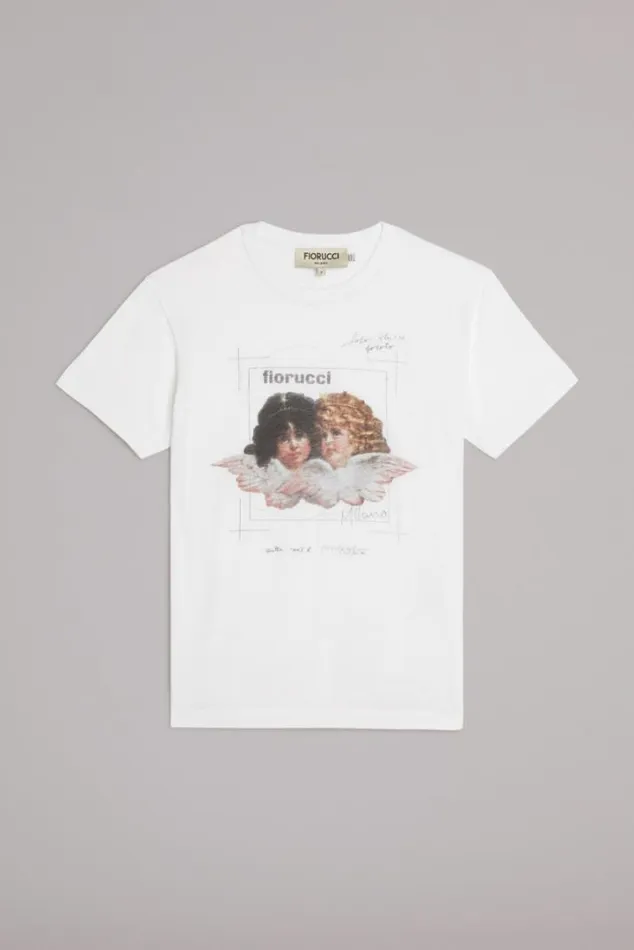 Angels Postcard TShirt White White Women Fiorucci Angels Postcard TShirt White White Women Fiorucci