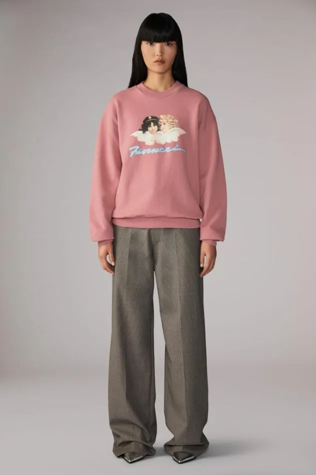 Angels Squiggle Logo Sweatshirt Pink Pink Women Fiorucci